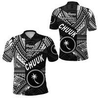 FSM Chuuk Polo Shirt Happy Independence Day Original Vibes Black LT8 Unisex Black - Polynesian Pride