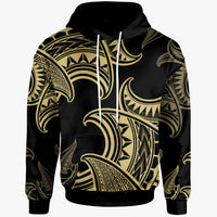 Polynesian Hoodie Sea Ripples Pattern Gold Color Unisex Gold - Polynesian Pride