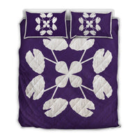 Hawaiian Royal Pattern Quilt Bed Set - Purple - D3 Style Art - Polynesian Pride