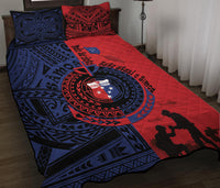 Samoa Independence Day Quotes Quilt Bed Set Military Polynesian Pattern LT9 King - Polynesian Pride