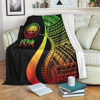 Federated States of Micronesia Premium Blanket - Reggae Polynesian Tentacle Tribal Pattern - Polynesian Pride