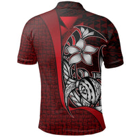 Wallis and Futuna Polo Shirt Red Turtle with Hook - Polynesian Pride