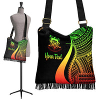 Tuvalu Custom Personalised Boho Handbag - Reggae Polynesian Tentacle Tribal Pattern - Polynesian Pride