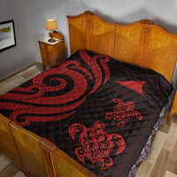 Tokelau Premium Quilt - Red Tentacle Turtle - Polynesian Pride