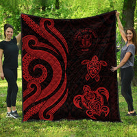 Niue Premium Quilt - Red Tentacle Turtle - Polynesian Pride