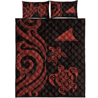 Tokelau Quilt Bed Set - Red Tentacle Turtle - Polynesian Pride