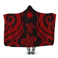 Marshall Islands Hooded Blanket - Red Tentacle Turtle Hooded Blanket Red - Polynesian Pride