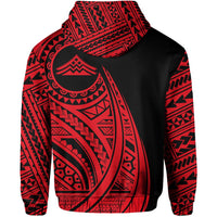 Hawaii Mauna Kea Polynesian Zip up Hoodie Tatoo Style Red - Polynesian Pride