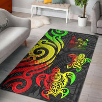 Fiji Area Rug - Reggae Tentacle Turtle Crest Reggae - Polynesian Pride