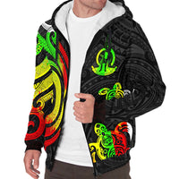 Vanuatu Sherpa Hoodie - Reggae Tentacle Turtle - Polynesian Pride