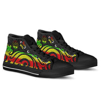 Marshall Islands High Top Shoes - Reggae Tentacle Turtle Crest - Polynesian Pride