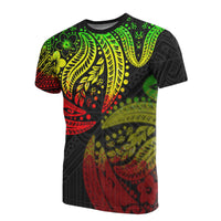 Polynesian Patterns T Shirt Reggae Color Unisex Black - Polynesian Pride
