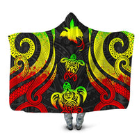 Papua New Guinea Hooded Blanket - Reggae Tentacle Turtle Hooded Blanket Reggae - Polynesian Pride