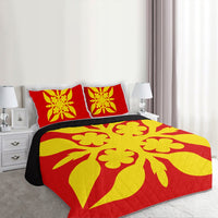 Hawaiian Royal Pattern Quilt Bed Set - Royal - G1 Style - AH - Polynesian Pride