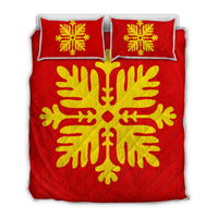 Hawaiian Royal Pattern Quilt Bed Set - Royal - H2 Style - AH Art - Polynesian Pride