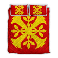 Hawaiian Royal Pattern Quilt Bed Set - Royal - F3 Style - AH Art - Polynesian Pride