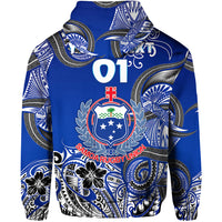 Custom Samoa Manu Hoodie Rugby Unique Style Blue White LT8 - Polynesian Pride
