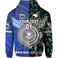 Custom Samoa and New Zealand Hoodie Together Paua Shell LT8 - Polynesian Pride