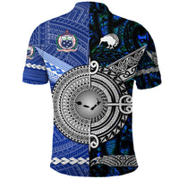 Samoa New Zealand Polo Shirt Together Blue LT8 - Polynesian Pride