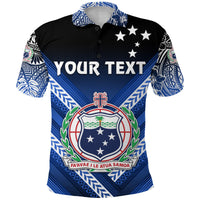 Custom Manu Samoa Rugby Polo Shirt Creative Style Blue - Polynesian Pride