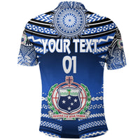 Custom Manu Samoa Rugby Polo Shirt Creative Style Blue, Custom Text and Number - Polynesian Pride