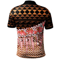 Samoa Custom Polo Shirt Coconut Leaves Weave Pattern Brown - Polynesian Pride