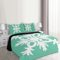 Hawaiian Royal Pattern Quilt Bed Set - Seafoarm - F2 Style - AH - Polynesian Pride