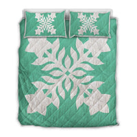 Hawaiian Royal Pattern Quilt Bed Set - Yellow - E2 Style - AH - Polynesian Pride