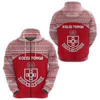 Kolisi Tonga Zip Hoodie Mate Maa Tonga Simple Version NO.1 Unisex Red - Polynesian Pride