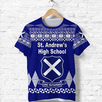 Custom St. andrews High School T Shirt Simple Tongan Kupesi LT8 - Polynesian Pride