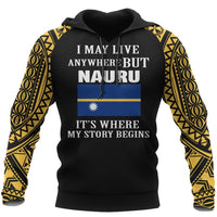 Nauru Hoodie Nauru Flag Its Where My Story Begins Unisex Black - Polynesian Pride