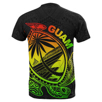 Guam T Shirt Rugby Version Turtle Polynesian Rasta - Polynesian Pride