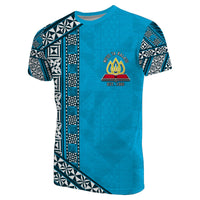 Lavengamalie College T Shirt Tonga Patterns Style LT6 Unisex Blue - Polynesian Pride