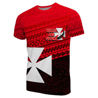 Custom Wallis and Futuna Rugby T Shirt Polynesian Style Unisex Red - Polynesian Pride