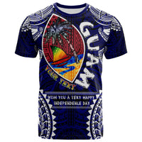 Guam T Shirt Custom Guam Independence Day Wish You A Very Happy Independence Day With Polynesian Patterns LT10 - Polynesian Pride