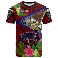 American Samoa T Shirt Custom American Samoa Eagle Flag Style With Polynesian Patterns T Shirt LT10 - Polynesian Pride