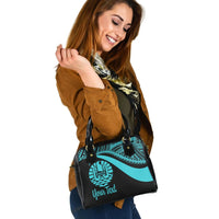 Tahiti Custom Personalised Shoulder Handbag - Turquoise Polynesian Tentacle Tribal Pattern - Polynesian Pride