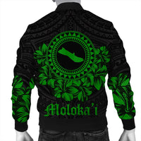 Molokai Map Hibiscus Polynesian Bomber Jacket - Lithe Style - AH - Polynesian Pride