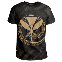 Hawaii Kanaka Saka Polynesian T Shirt Gold - Polynesian Pride