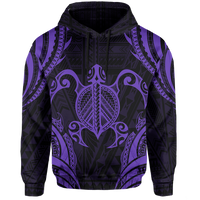 Polynesian Turtle Kanaka Maoli Hawaii Hoodie Purple - Polynesian Pride