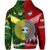 Tonga Australia Rugby Hoodie Mate Maa Ngatu and Aboriginal Kangaroos Together LT8 - Polynesian Pride