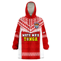 Tonga Rugby Mate Maa Tonga Pacific Ngatu White Wearable Blanket Hoodie LT14 Unisex One Size - Polynesian Pride