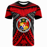 Tonga T Shirt Tooth Shaped Necklace Texture Red Unisex Red - Polynesian Pride