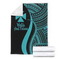 Wallis And Futuna Premium Blanket - Turquoise Polynesian Tentacle Tribal Pattern - Polynesian Pride