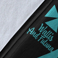 Wallis And Futuna Premium Blanket - Turquoise Polynesian Tentacle Tribal Pattern - Polynesian Pride