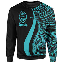 Guam Sweatshirt - Turquoise Polynesian Tentacle Tribal Pattern Unisex Turquoise - Polynesian Pride