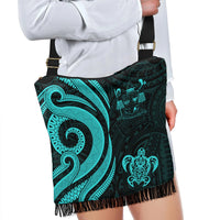 Fiji Boho Handbag - Turquoise Tentacle Turtle Crest - Polynesian Pride