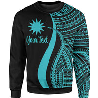 Nauru Custom Personalised Sweatshirt - Turquoise Polynesian Tentacle Tribal Pattern Unisex Turquoise - Polynesian Pride