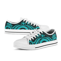 Hawaii Low Top Canvas Shoes - Turquoise Tentacle Turtle - Polynesian Pride