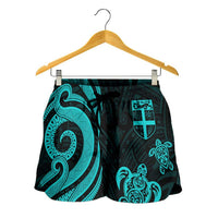 Fiji Women's Short - Turquoise Tentacle Turtle - Polynesian Pride